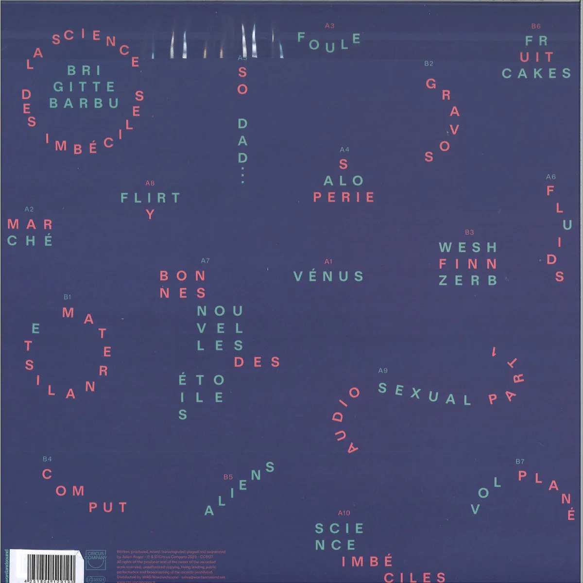 Back cover — Brigitte Barbu — La science des imbéciles LP