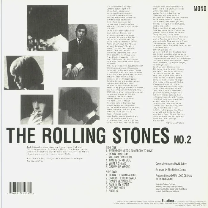 Обратная сторона обложки — The ROLLING STONES — The Rolling Stones Vol 2 (reissue)