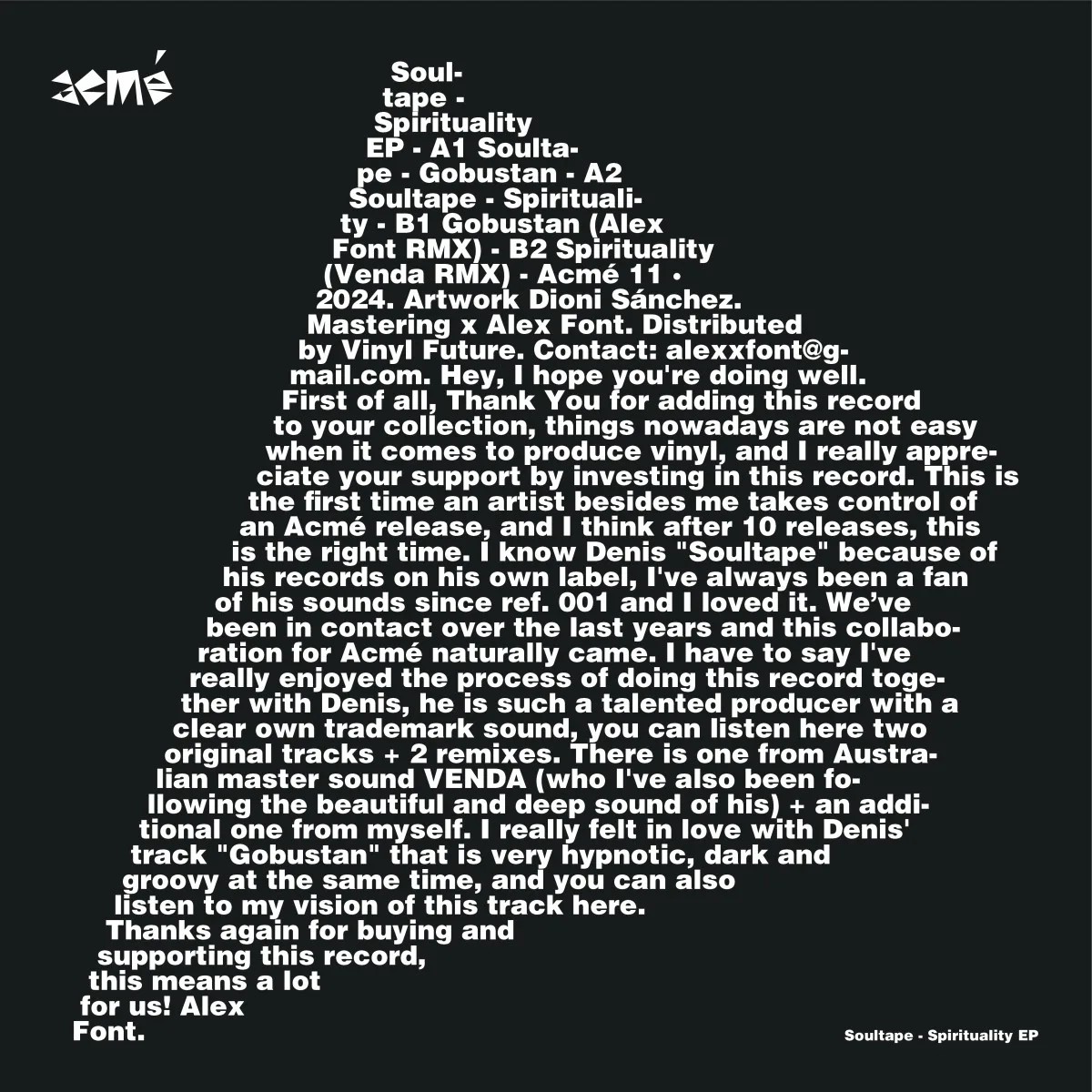 Back cover — Soultape — Spirituality EP