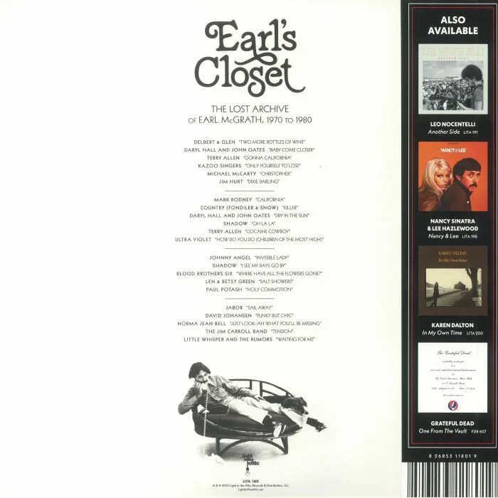 Обратная сторона обложки — VARIOUS — Earl's Closet: The Lost Archive Of Earl Mcgrath 1970-1980 (Anniversary edition)