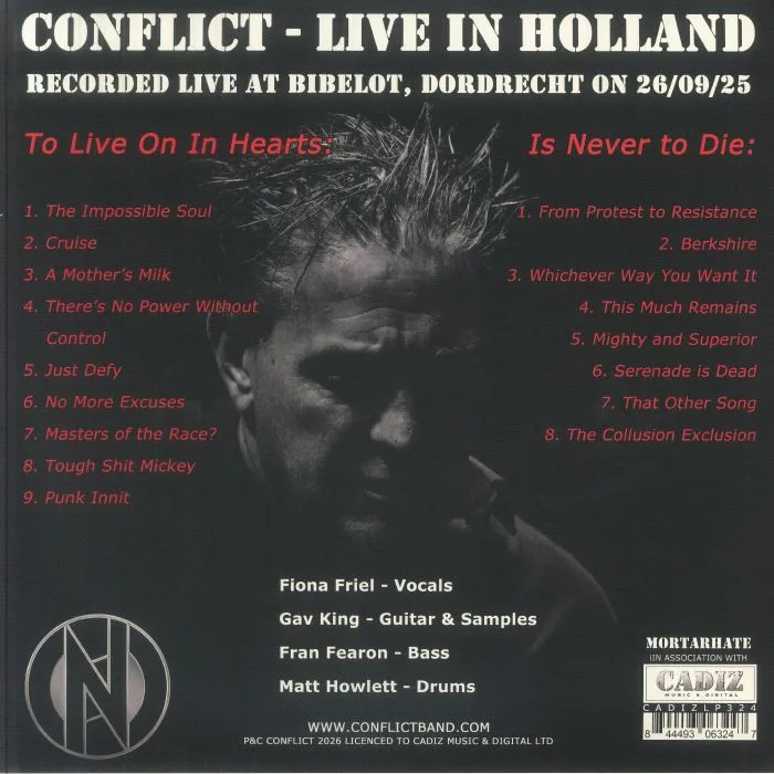 Обратная сторона обложки — CONFLICT — To Live On In Hearts: Live In Holland