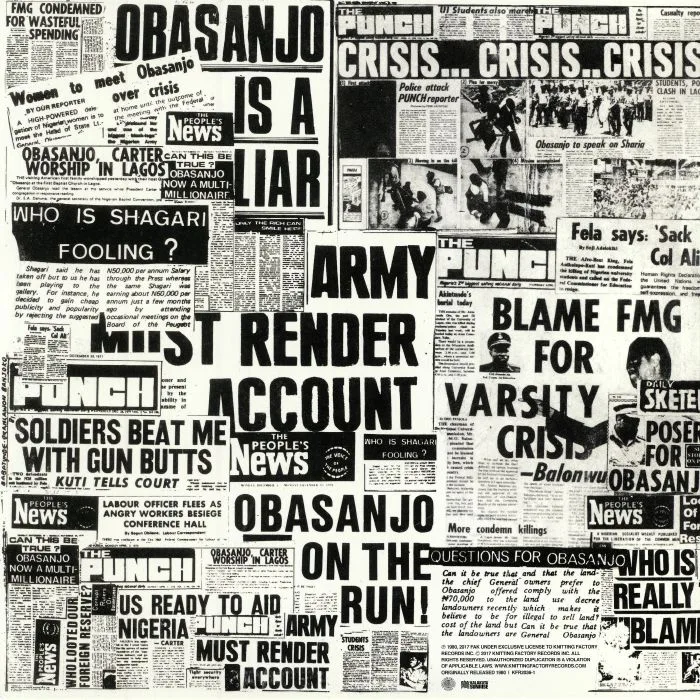Back cover — Fela KUTI / AFRIKA 70 — Coffin For Head Of State