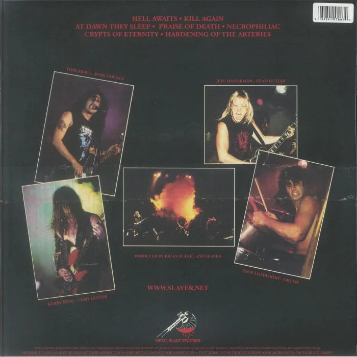 Обратная сторона обложки — SLAYER — Hell Awaits (reissue)