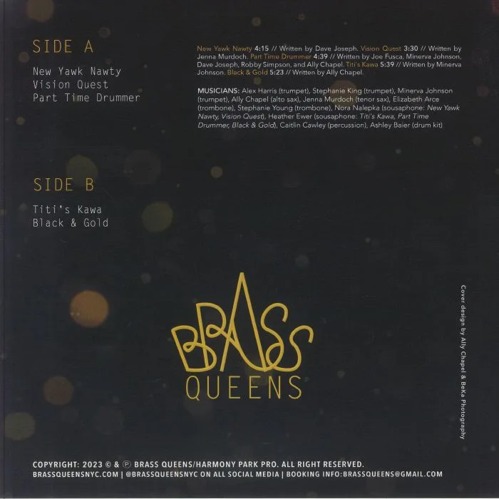Back cover — BRASS QUEENS — Black & Gold