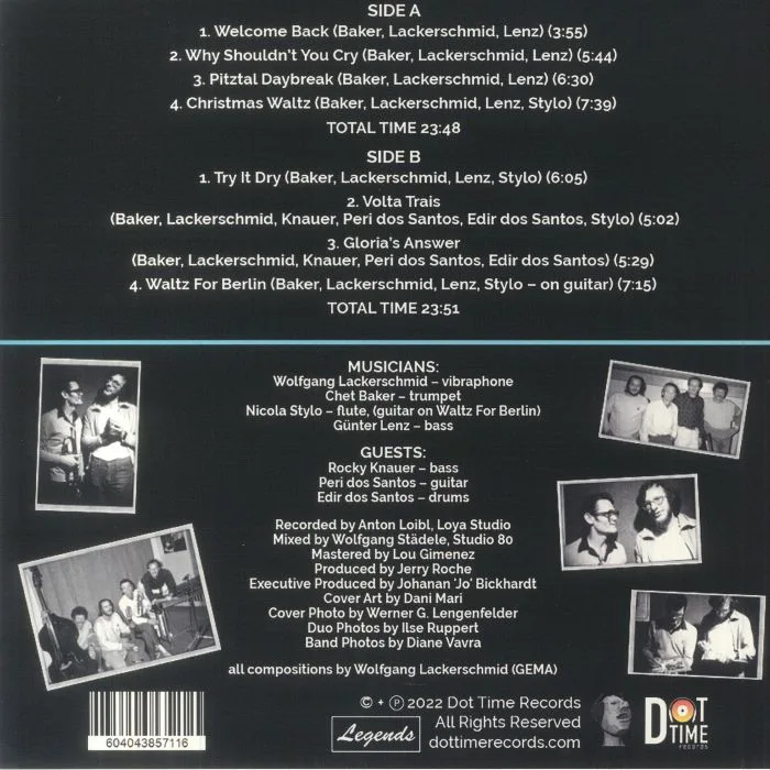 Back cover — Wolfgang LACKERSCHMID / CHET BAKER — Welcome Back