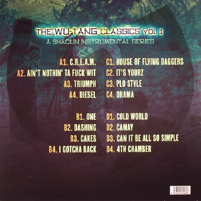 Back cover — WU TANG CLAN — The Wu Tang Classics Vol 1: A Shaolin Instrumental Series