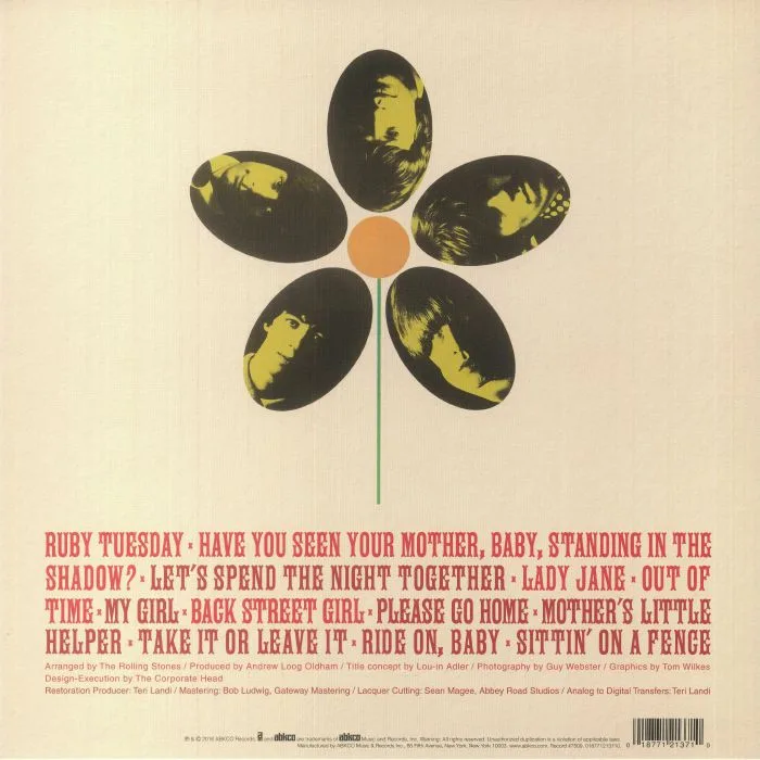 Обратная сторона обложки — The ROLLING STONES — Flowers