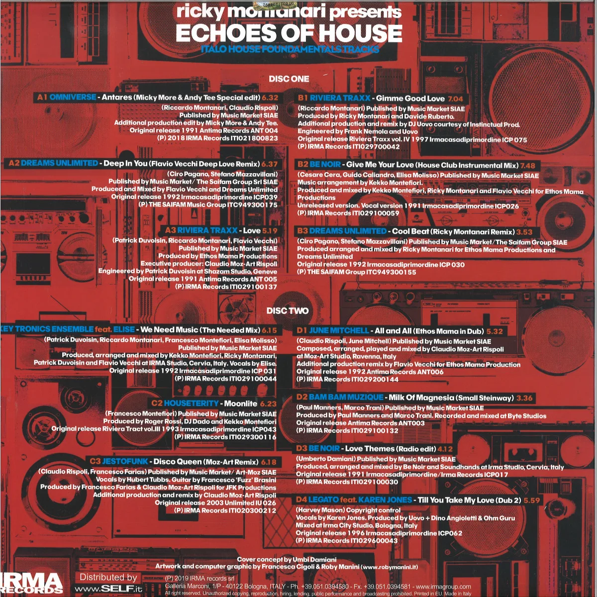 Обратная сторона обложки — Ricky Montanaripresents(Various) — ECHOES OF HOUSE 2x12"