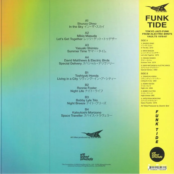 Back cover — DJ NOTOYA / VARIOUS — Funk Tide: Tokyo Jazz Funk From Electric Bird 1978-87