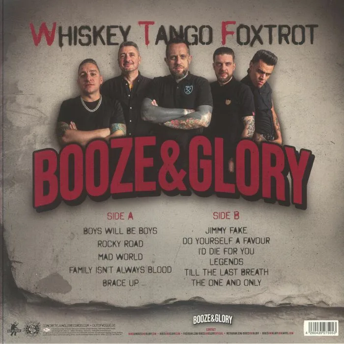 Back cover — BOOZE & GLORY — Whiskey Tango Foxtrot