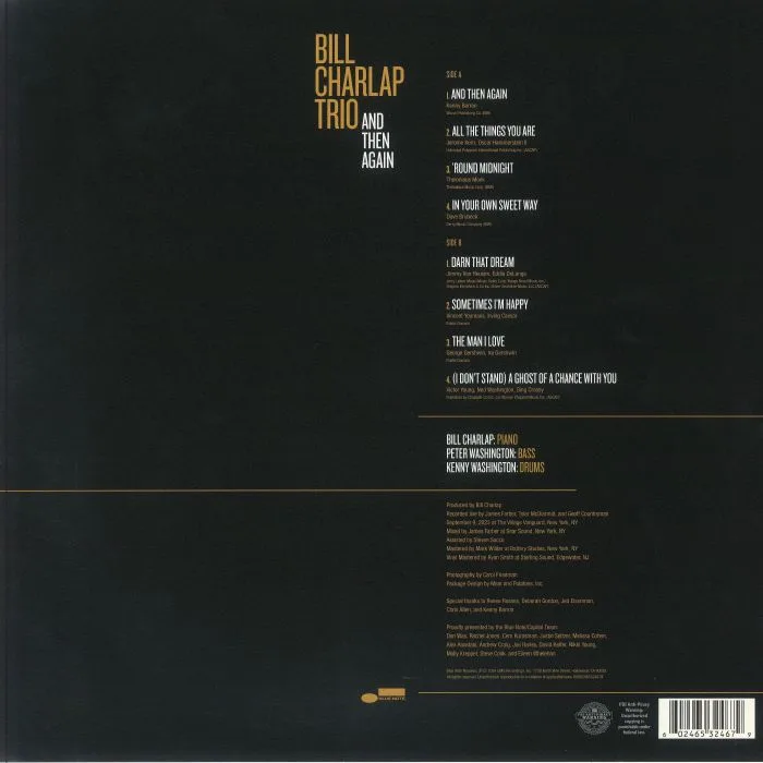 Back cover — BILL CHARLAP TRIO — And Then Again