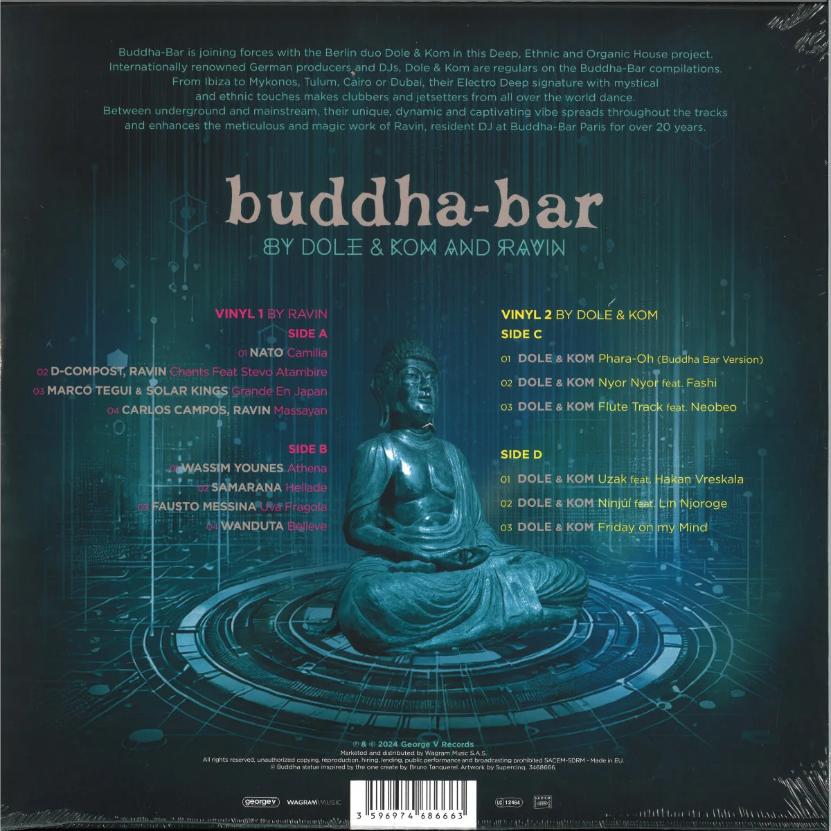 Обратная сторона обложки — Various — BUDDHA BAR (BY DOLE & KOM AND RAVIN) LP 2x12"