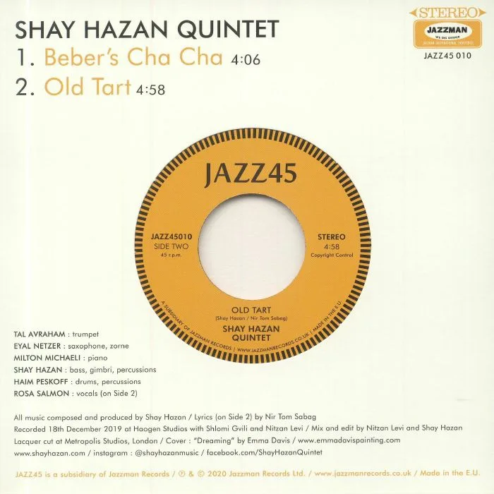 Обратная сторона обложки — SHAY HAZAN QUINTET — Berber's Cha Cha