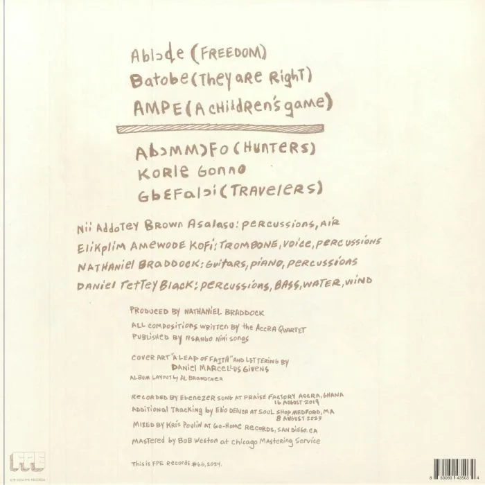Обратная сторона обложки — ACCRA QUARTET — Gbefabi