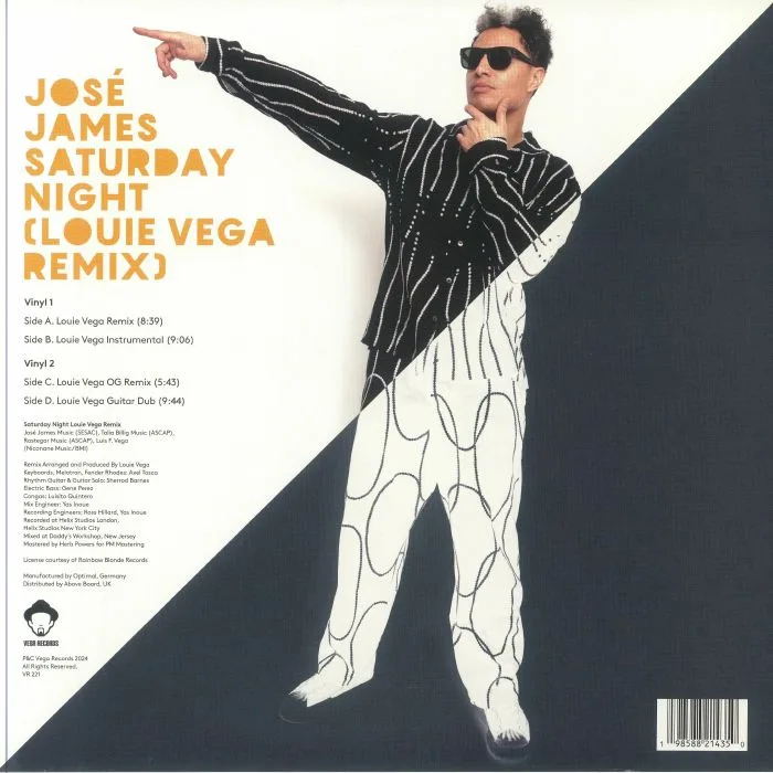 Back cover — Jose JAMES — Saturday Night (remixes)