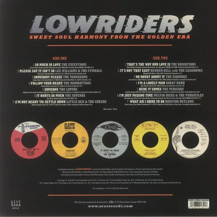Back cover — VARIOUS — Lowriders: Sweet Soul Harmony From The Golden Era