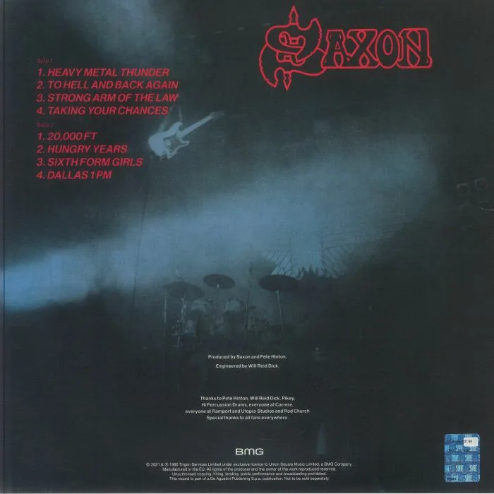 Back cover — SAXON — Strong Arm Of The Law (reissue)