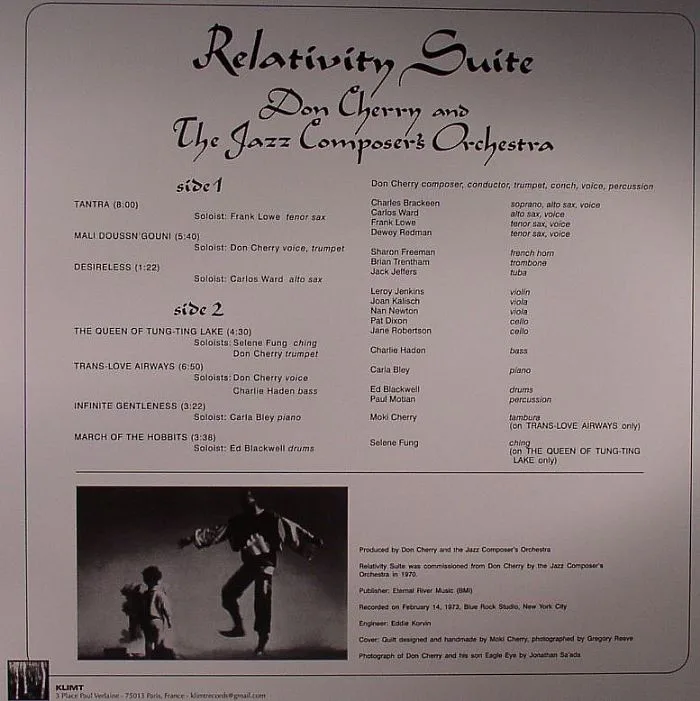 Back cover — Don CHERRY — Relativity Suite