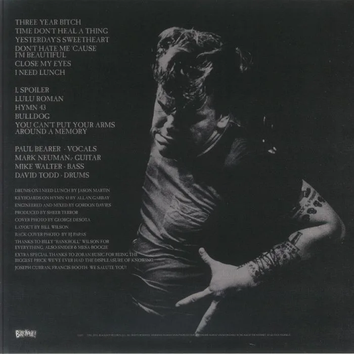 Back cover — SHEER TERROR — Thanks Fer Nuthin' (reissue)