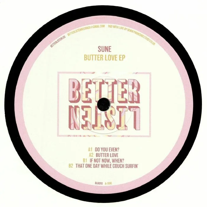 Back cover — SUNE — Butter Love EP