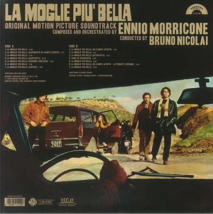Обратная сторона обложки — Ennio MORRICONE — La Moglie Piu' Bella (Soundtrack)