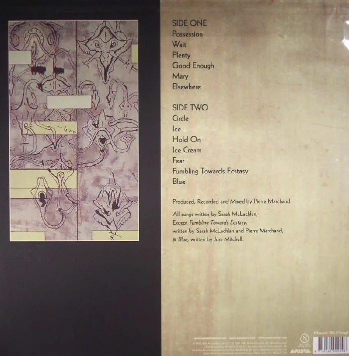 Back cover — Sarah McLACHLAN — Fumbling Towards Ecstasy (reissue)