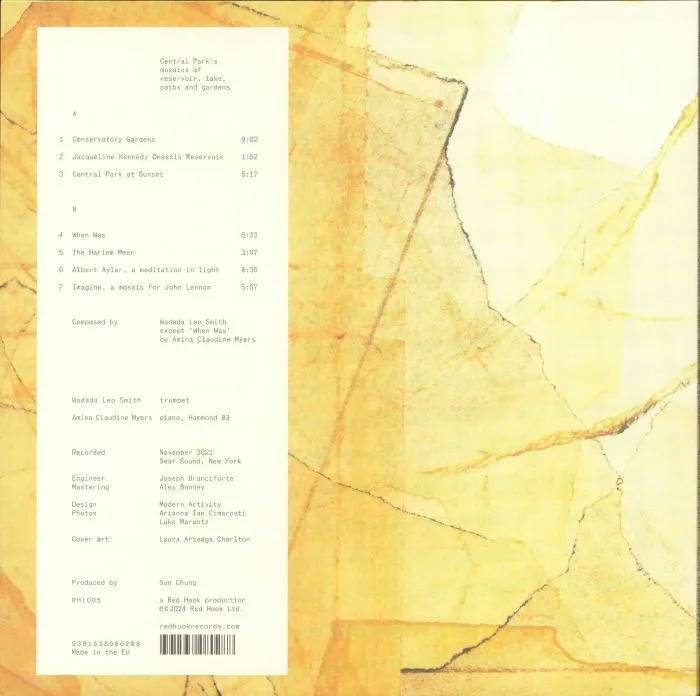 Back cover — Wadada Leo SMITH / AMINA CLAUDINE MYAERS — Central Park's Mosaic Of Reservoir Lake Paths & Gardens