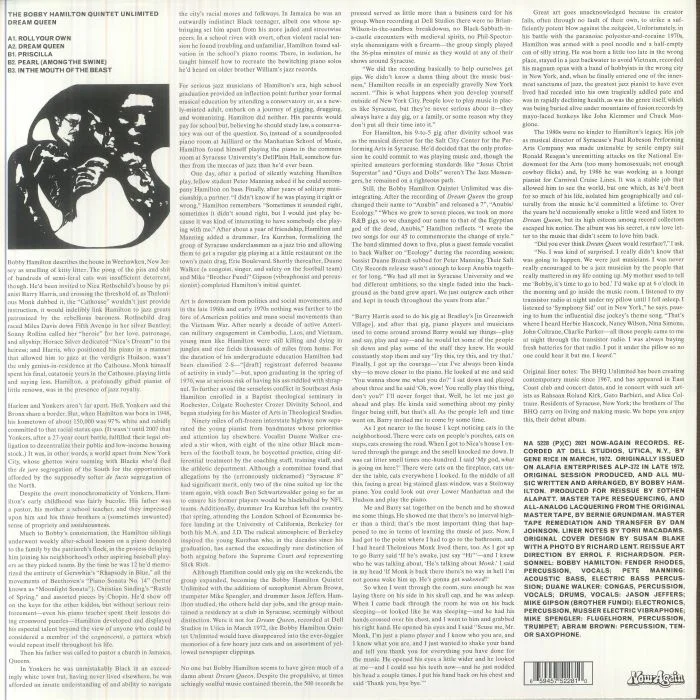 Back cover — BOBBY HAMILTON QUINTET UNLIMITED — Dream Queen (Reissue)