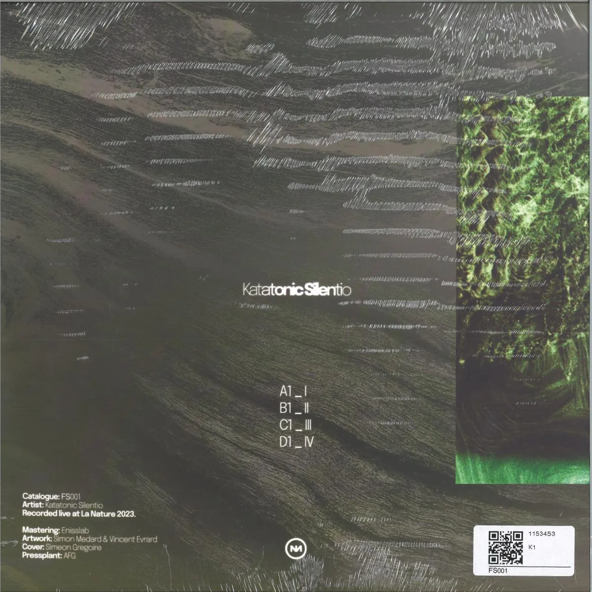 Back cover — Katatonic Silentio — FS001 Katatonic Silentio 2x12"