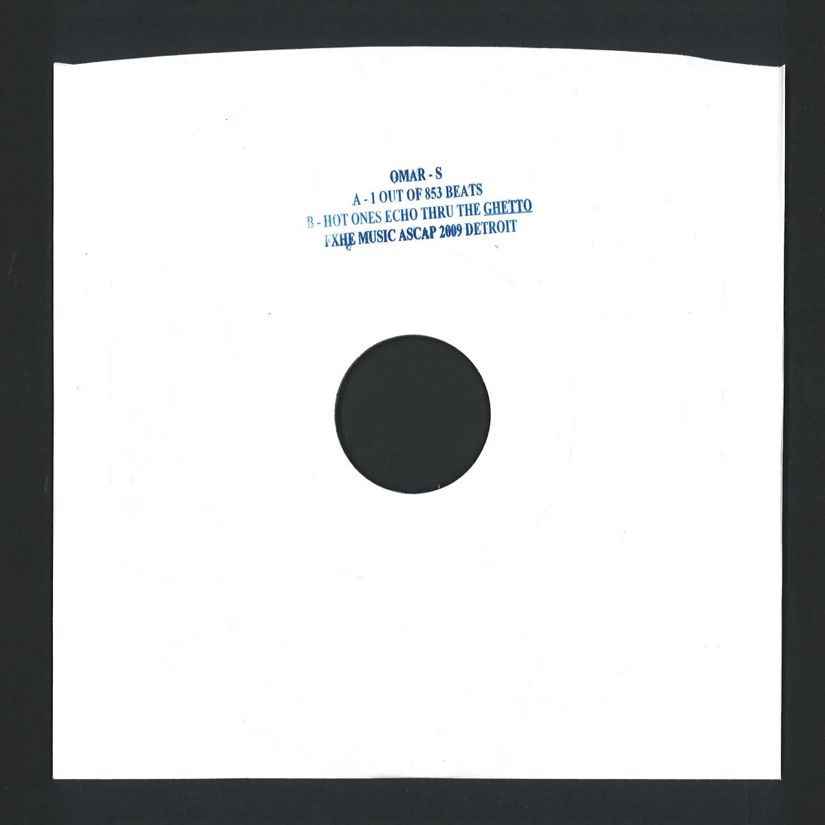 Back cover — Omar S — 1 Out Of 853 Beats / Hot Ones Echo Thru The Ghetto