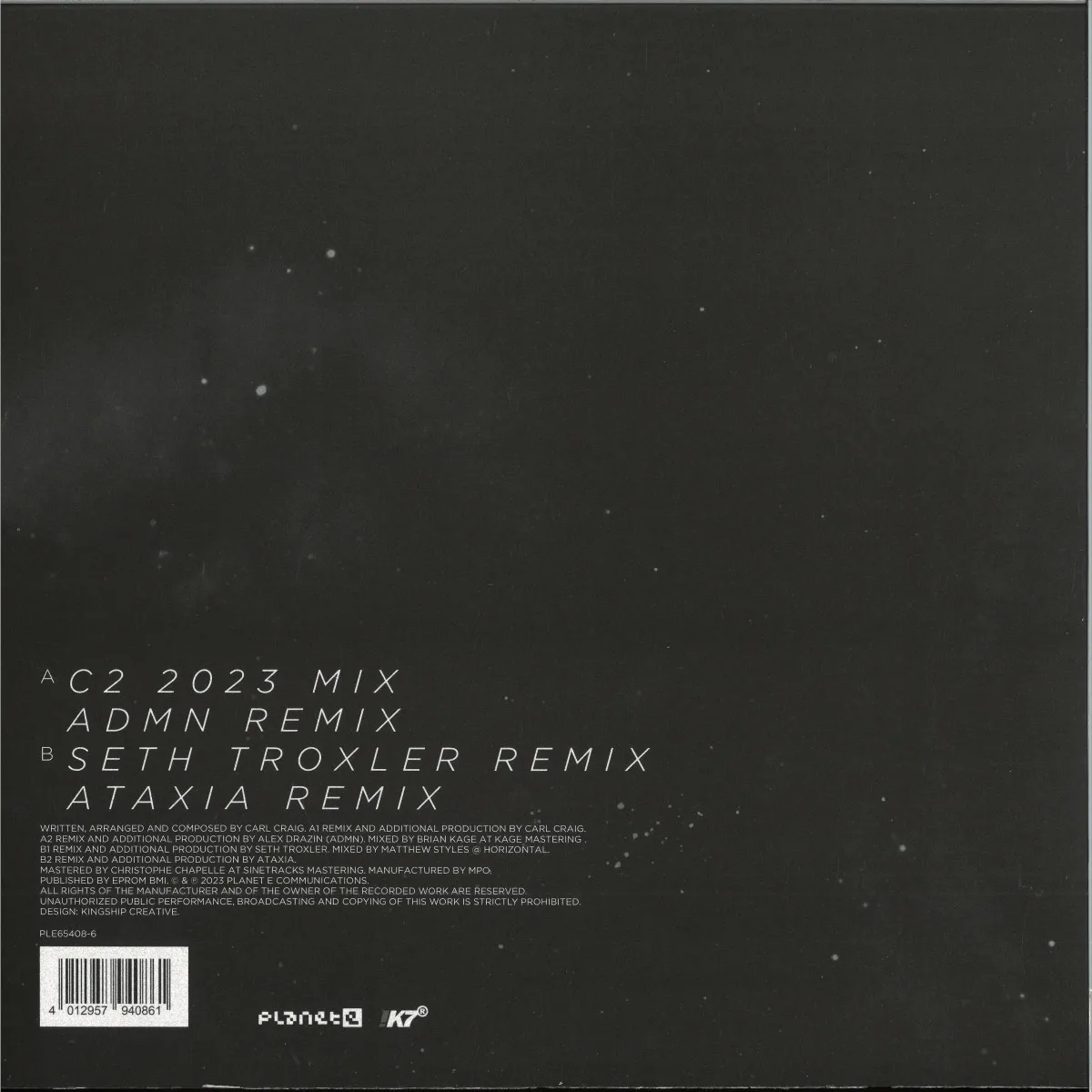Back cover — Psyche — From Beyond Remixes