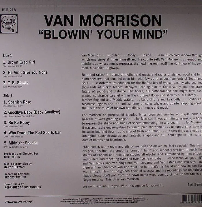 Back cover — Van MORRISON — Blowin' Your Mind