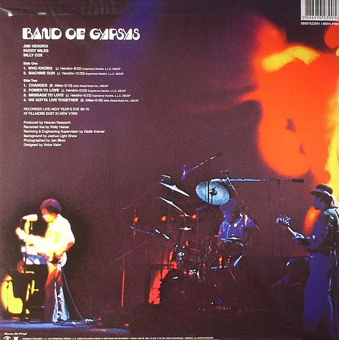 Back cover — Jimi HENDRIX — Band Of Gypsys (remastered)