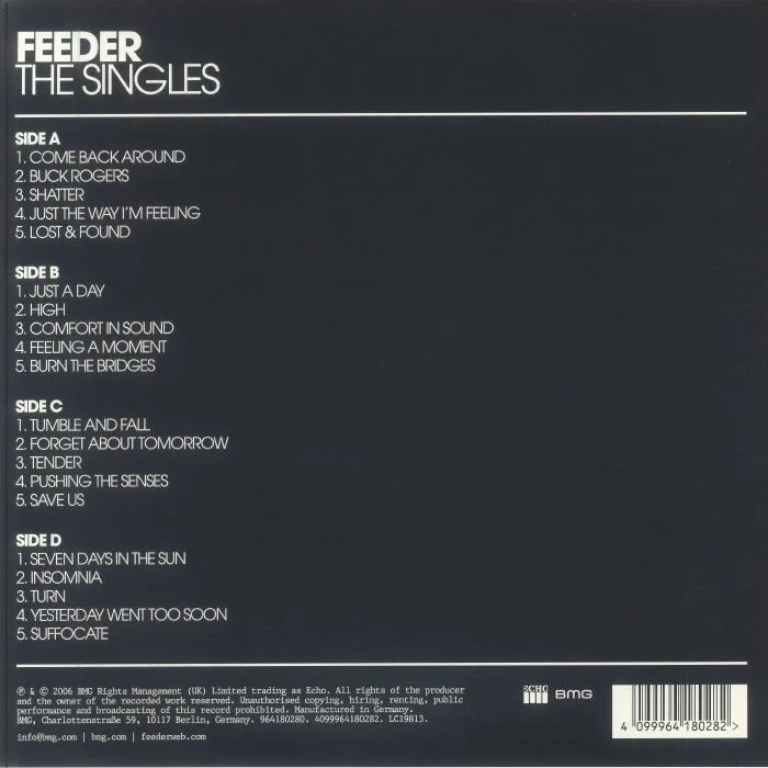 Back cover — FEEDER — The Singles