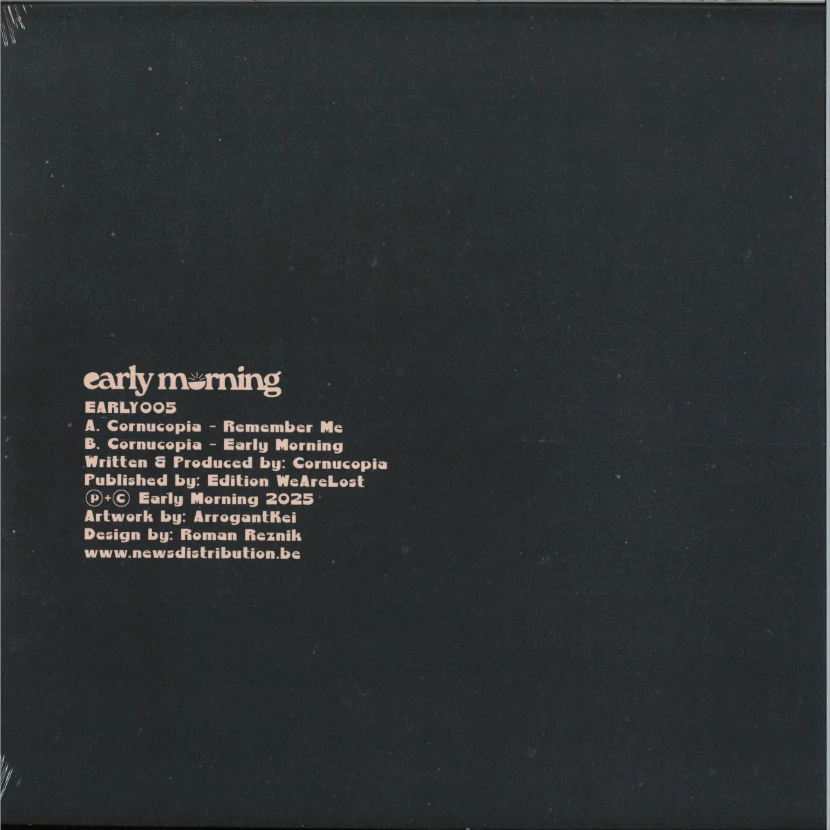 Back cover — CORNUCOPIA — REMEMBER ME / EARLY MORNING