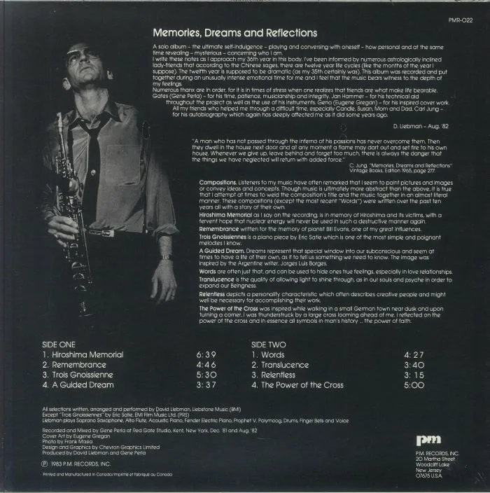 Back cover — Dave LIEBMAN — Solo: Memories Dreams & Reflections