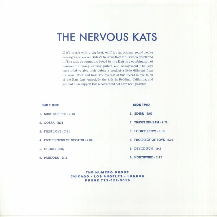 Back cover — BAILEY'S NERVOUS KATS — The Nervous Kats (reissue)