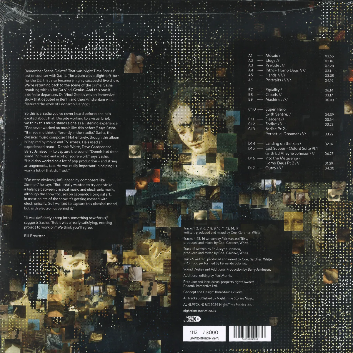 Back cover — Sasha — Da Vinci: Genius LP 2x12"