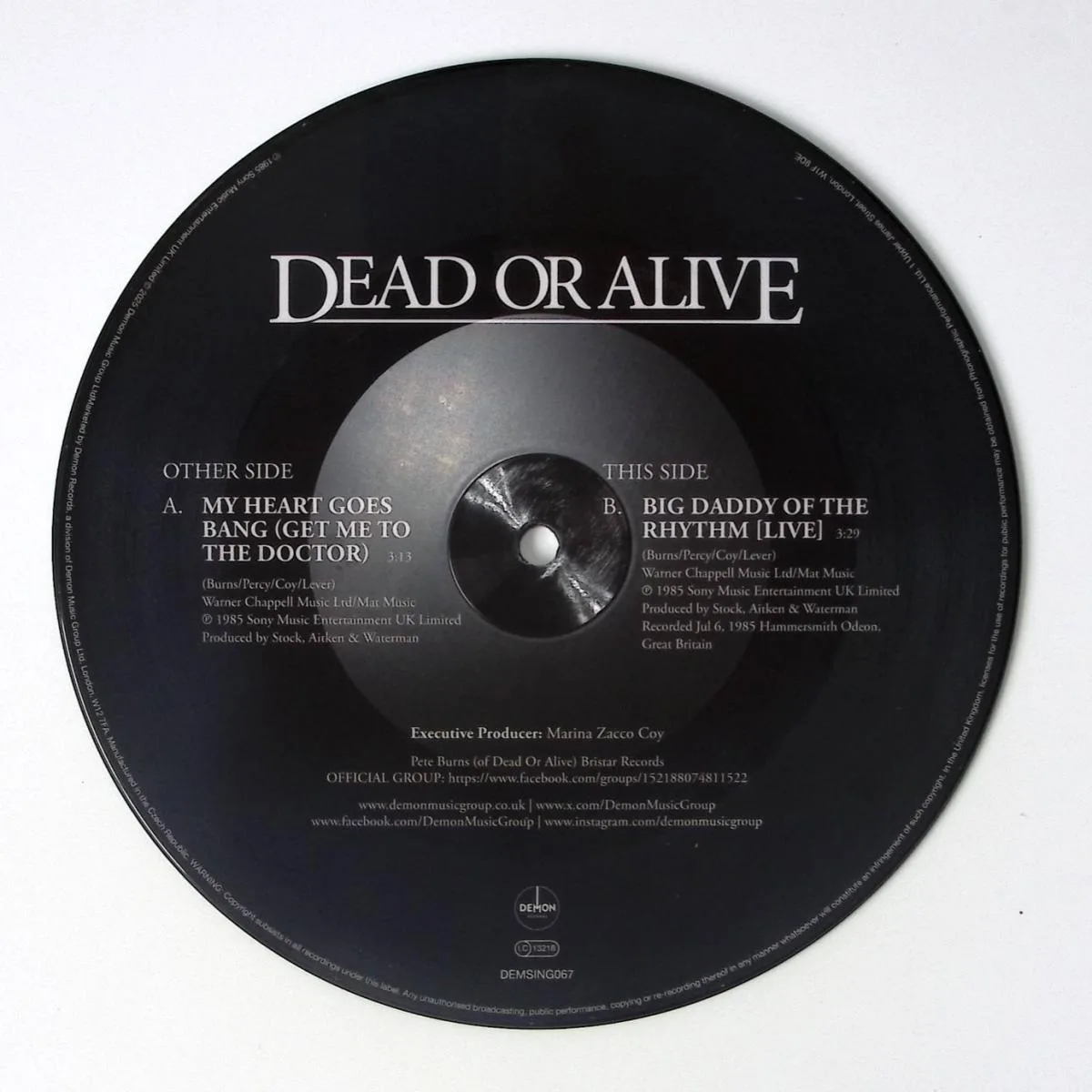 Back cover — Dead Or Alive — My Heart Goes Bang (Get Me To The Doctor)