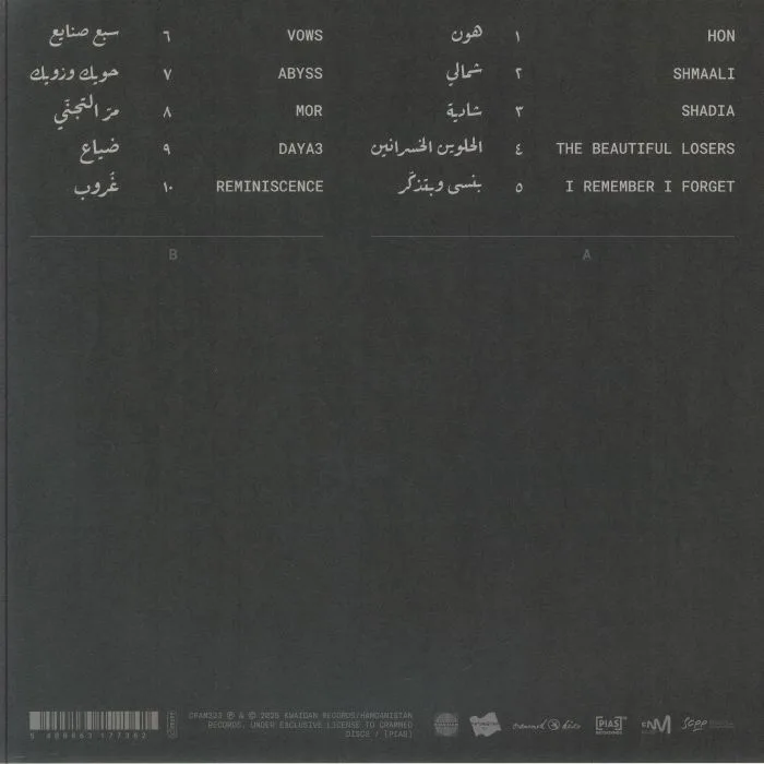 Back cover — Yasmine HAMDAN — I Remember I Forget
