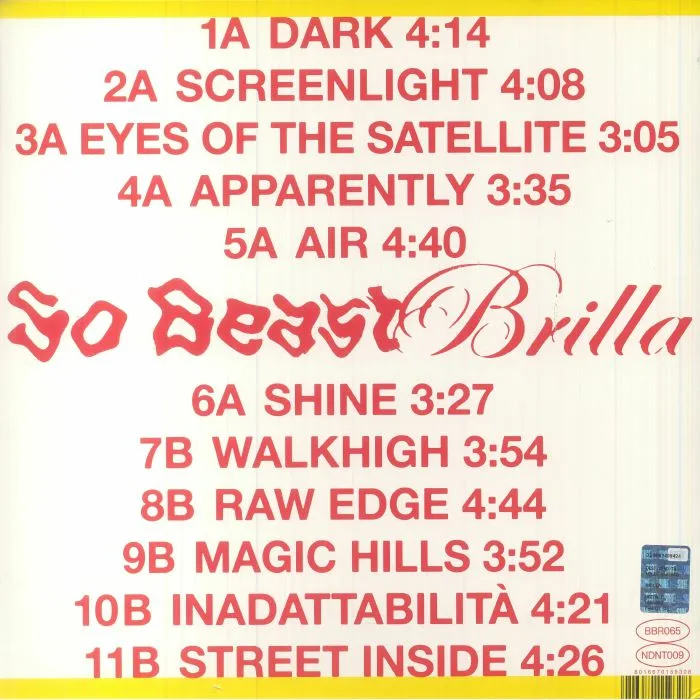 Back cover — SO BEAST — Brilla