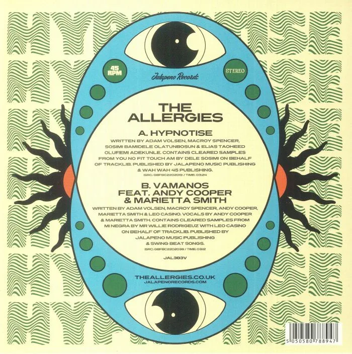 Обратная сторона обложки — The ALLERGIES — Hypnotise