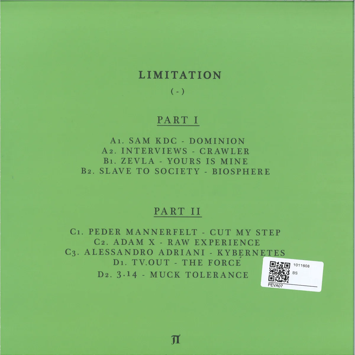 Обратная сторона обложки — Various — LIMITATION 2x12"