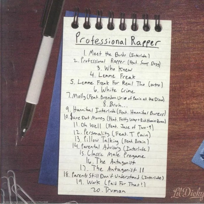 Back cover — LIL DICKY — Professional Rapper (B-STOCK)