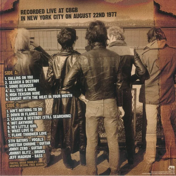 Обратная сторона обложки — DEAD BOYS — From The Sleaziest Catacombs