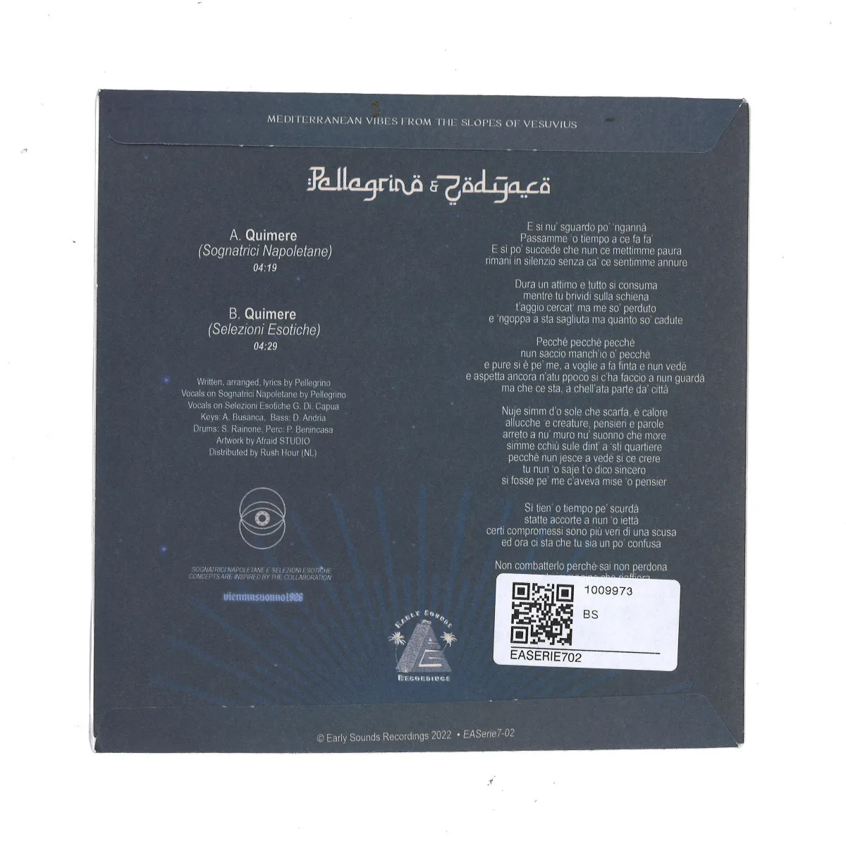 Back cover — Pellegrino&Zodyaco — QUIMERE