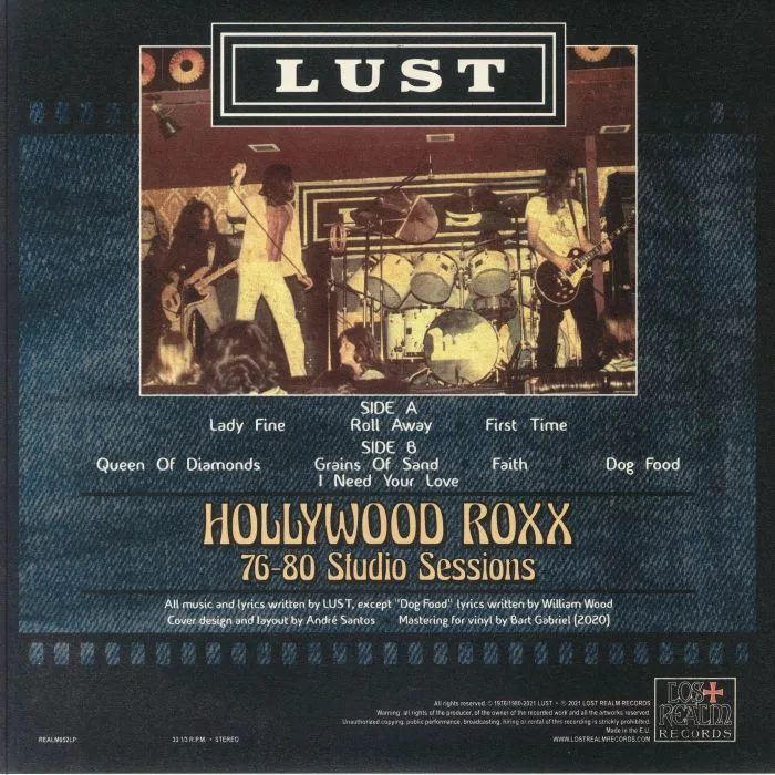 Обратная сторона обложки — LUST — Hollywood Roxx: 76-80 Studio Sessions
