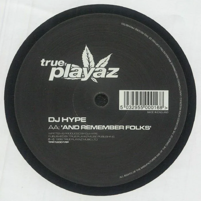Back cover — DJ HYPE feat MC FATS — Peace Love & Unity