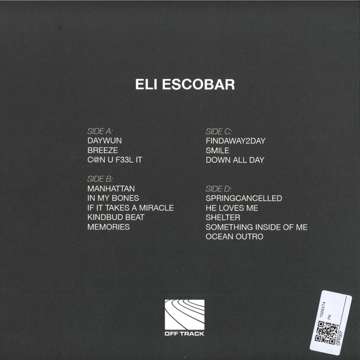 Back cover — Eli Escobar — The Beach Album LP 2x12"