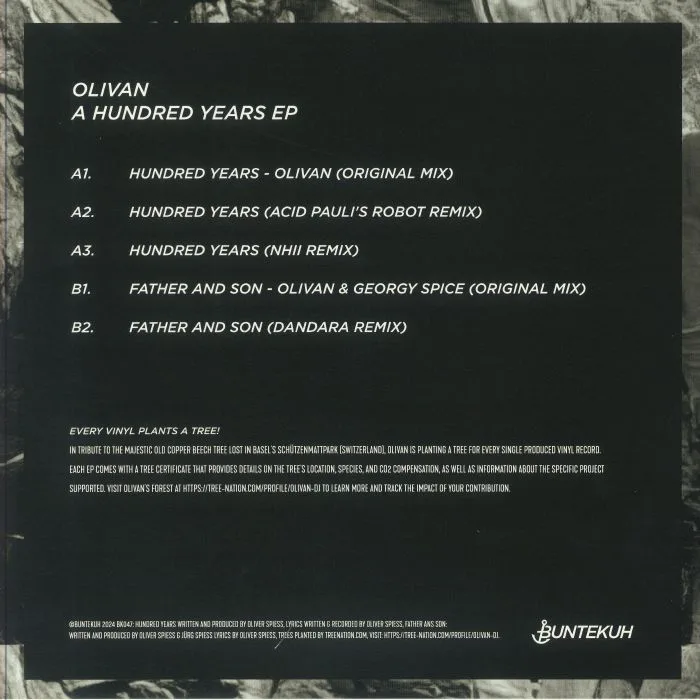 Обратная сторона обложки — OLIVAN — A Hundred Years EP